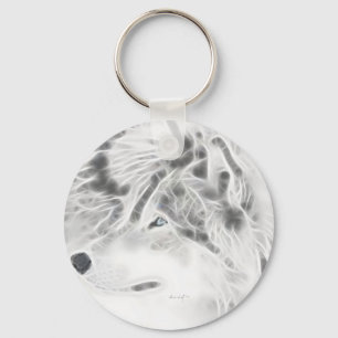 Schöner silberner Wolf Schlüsselanhänger