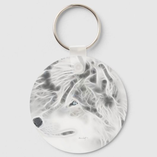 Schöner SilberWolf Schlüsselanhänger (Vorderseite)