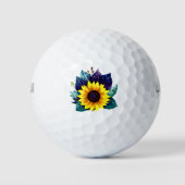 Schöner Single Open Sunflower Golfball (Vorderseite)