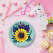 Schöner Single Open Sunflower Pappteller (Party)