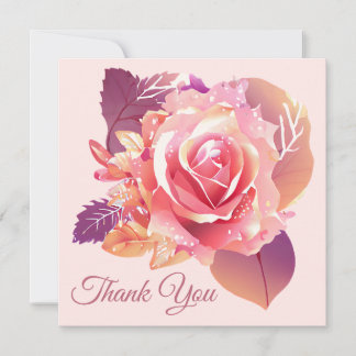 Schöner Single Pink Rose Dankeskarte