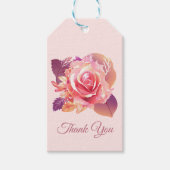 Schöner Single Pink Rose Geschenkanhänger (Vorderseite)