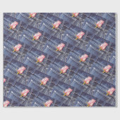 Schöner Single Pink Rose Geschenkpapier (Flach)