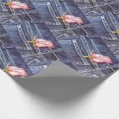 Schöner Single Pink Rose Geschenkpapier (Ecke)