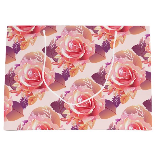 Schöner Single Pink Rose Große Geschenktüte (Vorderseite)