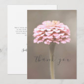 Schöner Single Rosa Blume Flat Danke Karte (Vorne/Hinten)