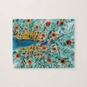 Schöner Smaragdgrün, türkisfarbener Pfau Puzzle (Horizontal)