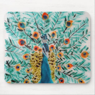 Schöner Smaragdgrün und türkis Peacock Mousepad