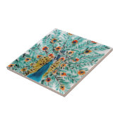 Schöner Smaragdgrün-und Türkis-Pfau Fliese (Seite)