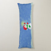 Schöner Snowman auf Sky Blue Body Pillow Seitenschläferkissen (Rückseite (Vertikal))