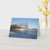 Schöner Snowy Lake Karte (Gelbe Blume)