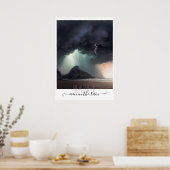 Schöner sogar im Regen stürmischen Strand Poster (Küche)