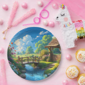 Schöner Sommer, bunte Illustration, Pappteller (Party)