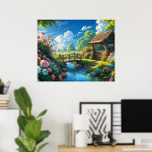 Schöner Sommer, bunte Illustration, Poster (Heimbüro)