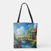 Schöner Sommer, bunte Illustration, Tasche (Rückseite)