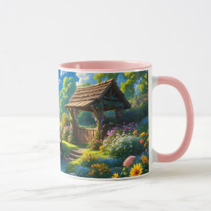Schöner Sommer, bunte Illustration, Tasse