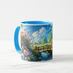 Schöner Sommer, bunte Illustration, Tasse