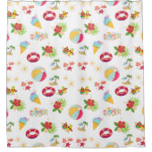 Schöner Sommer nahtlos Muster Duschvorhang (Vorderseite)