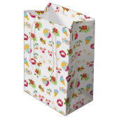 Schöner Sommer nahtlos Muster Mittlere Geschenktüte (Rückseite Schrägansicht)