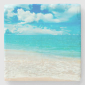 Schöner Sommer-Strand Steinuntersetzer (Vorderseite)