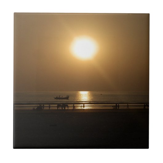 Schöner Sommerabend Fliese (Vorderseite)