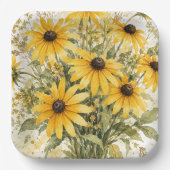 Schöner Sommergarten Sonnenblumen Pappteller (Vorderseite)