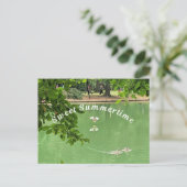 Schöner Sommersee mit Enten. Postkarte (Stehend Vorderseite)