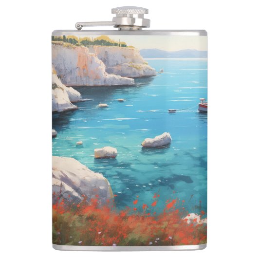 Schöner Sommertag Flachmann (Vorderseite)