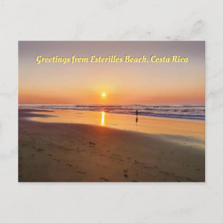 Schöner Sonnenaufgang am Strand von Esterillos, Co Postkarte
