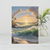 Schöner Sonnenaufgang Dankeskarte (Stehend Vorderseite)