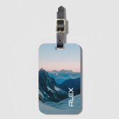 Schöner Sonnenaufgang im Gebirge Gepäckanhänger (Vorderseite Vertikal)