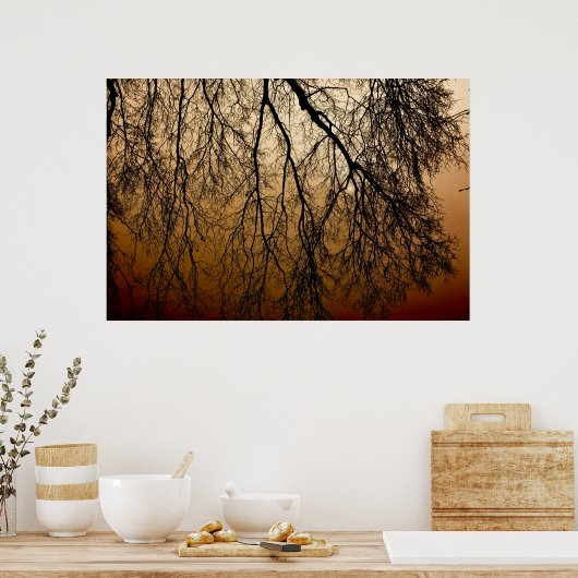 Schöner Sonnenaufgang im Herbst hinter weitläufige Poster (Küche)