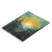 Schöner Sonnenaufgang über der Bergwelt Notizblock (Linke Seite)