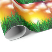 Schöner Sonnenaufgang über einem Grasfeld Geschenkpapier (Rolleneckpunkt)