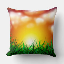 Schöner Sonnenaufgang über einem Grasfeld