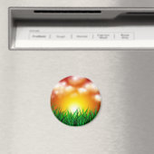 Schöner Sonnenaufgang über einem Grasfeld Magnet (In Situ (Geschirrspüler))