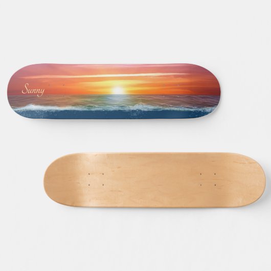 Schöner Sonnenaufgang und Kalligrafie Skateboard (Horizontal)