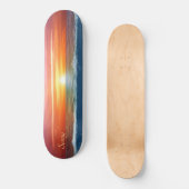 Schöner Sonnenaufgang und Kalligrafie Skateboard (Vorderseite)