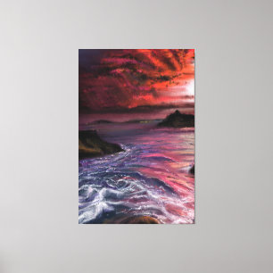 Schöner Sonnenuntergang am Meer - Abstraktes Origi Leinwanddruck