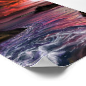 Schöner Sonnenuntergang am Meer - Abstraktes Origi Poster (Ecke)