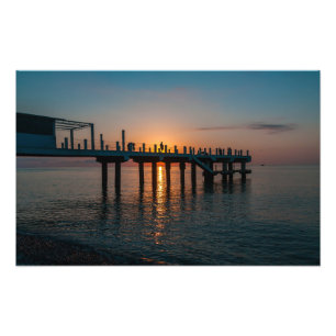 Schöner Sonnenuntergang am Meer. Batumi Georgia Fotodruck