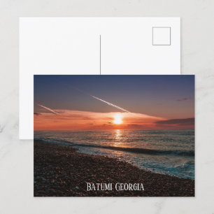 Schöner Sonnenuntergang am Meer. Batumi Georgia Postkarte