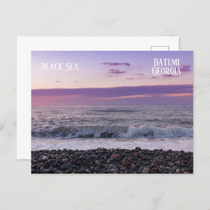 Schöner Sonnenuntergang am Meer. Batumi Georgia Postkarte