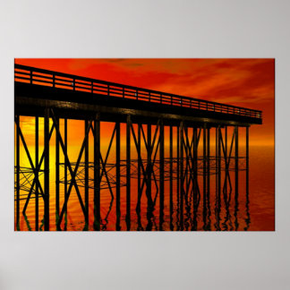 Schöner Sonnenuntergang am Pier 487 Poster