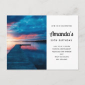 Schöner Sonnenuntergang am ruhigen Birthday Lake Einladungspostkarte (Vorderseite)