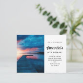 Schöner Sonnenuntergang am ruhigen Birthday Lake Einladungspostkarte (Stehend Vorderseite)