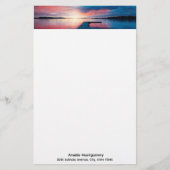 Schöner Sonnenuntergang am ruhigen See Briefpapier (Vorderseite)