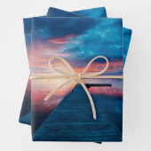 Schöner Sonnenuntergang am ruhigen See Geschenkpapier Set (Beispiel)