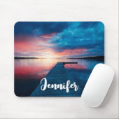 Schöner Sonnenuntergang am ruhigen See Mousepad (Mit Mouse)