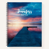 Schöner Sonnenuntergang am ruhigen See Notizblock (Vorderseite)